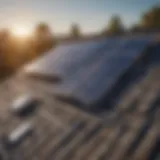 Solar panel installation on a residential roof