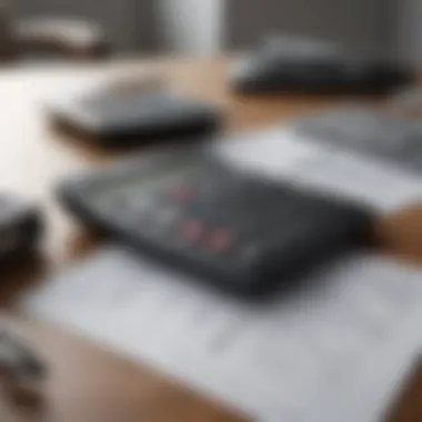 Calculator and financial documents on a desk