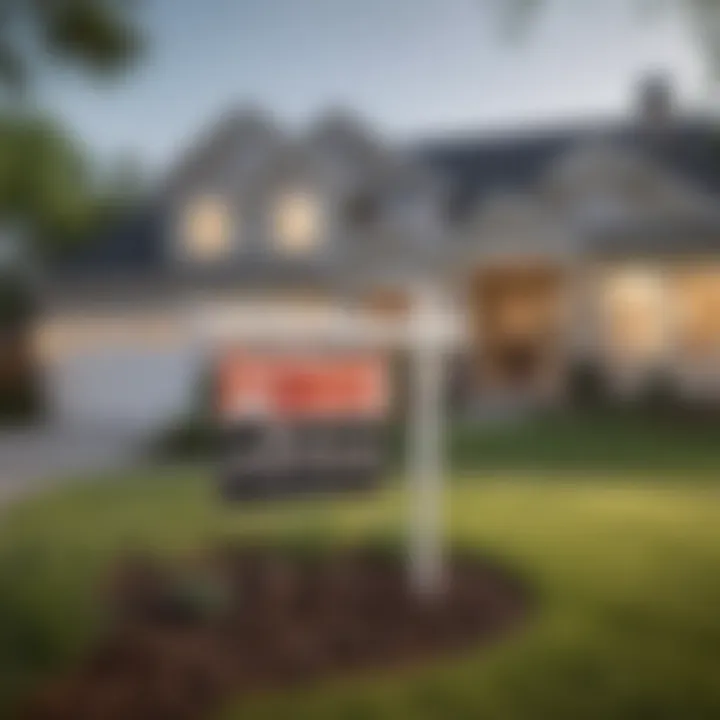 A modern home with a for sale sign in the front yard