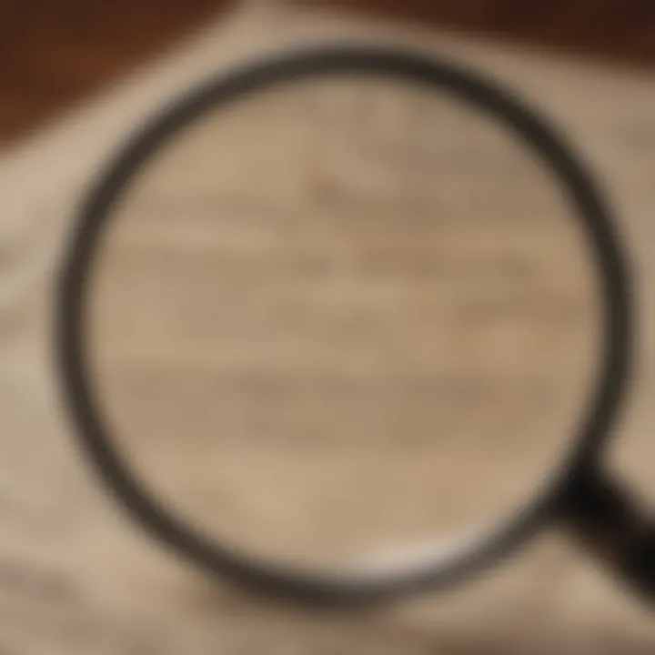 A magnifying glass focused on a stock certificate representing investment opportunities.