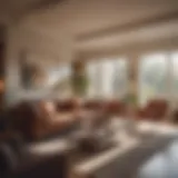 A cozy living room featuring a modern design, showcasing the warmth of homeownership.