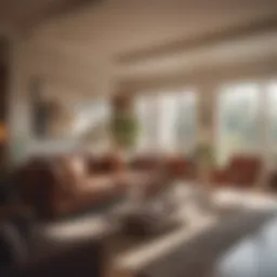 A cozy living room featuring a modern design, showcasing the warmth of homeownership.