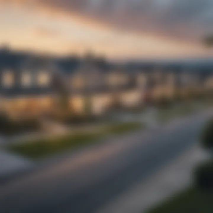 A picturesque neighborhood view with homes reflecting diverse architectural styles, symbolizing the joy of community.