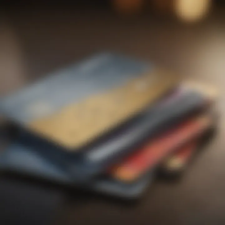 An elegant display of various credit cards arranged artistically