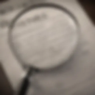 A magnifying glass over a document with qualifications listed