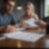 Couple reviewing tax documents together