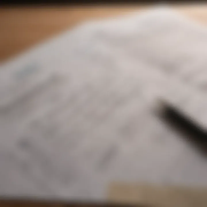 Close-up of financial documents on a desk