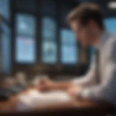 Evaluating Bank Performance A financial analyst examining bank performance metrics