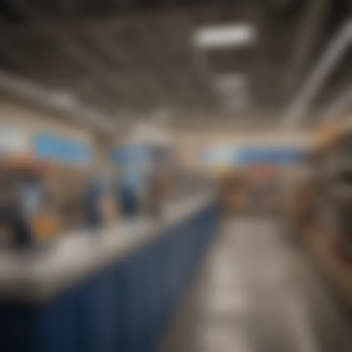 Interior view of a Sam's Club store showcasing checkout area