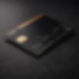 A sleek black credit card against a polished surface.