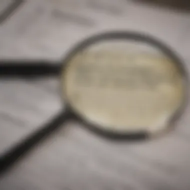 A magnifying glass highlighting important tax documents