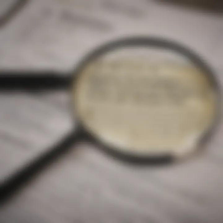 A magnifying glass highlighting important tax documents