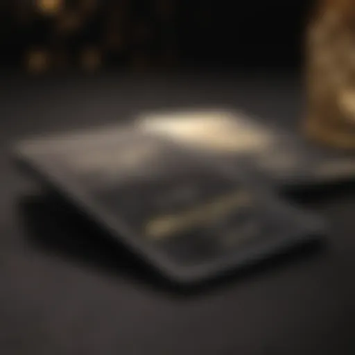 Luxurious black credit card resting on a velvet surface